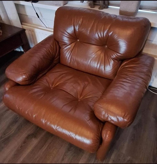 Tobia Scarpa 2x Fauteuil – B&B Italia, Leather, Metal