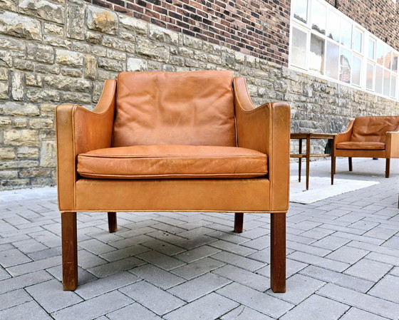 Image 1 of Borge Mogensen Frederica Fauteuil en cuir Vintage 60s 70s Loft Sudio