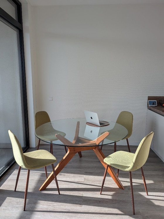 Tavolo da pranzo rotondo in vetro Maricielo 130 cm (La Redoute) – AM.PM (Base in noce) – Tavoli da pranzo (photo 5 of 7)