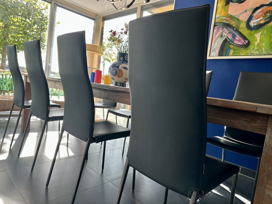 Zanotta Lialta Sedie da pranzo con rivestimenti sfoderabili in grafite, 8 pezzi – Other, Aluminium (photo 7 of 15)