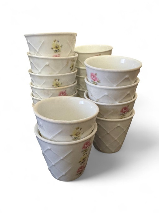 Set 17 bicchierini da liquore in porcellana Bavaria Schwarzenhammer