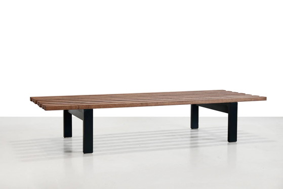 Vintage Martin Visser BZ71 slat bench for Spectrum, The Netherlands, Benches, Wood, Brown, Mid Century Modern (photo 3 of 7)