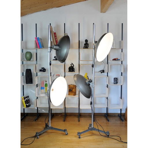 Paar vintage dubbele reflector vloerlampen van Cremer, 1960