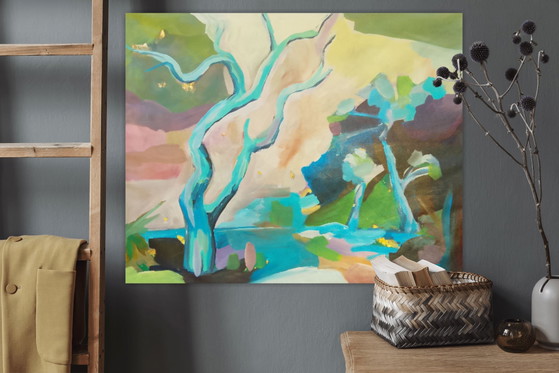 Acrylic Painting #wallalm 80x100cm – Art, Gold, Canvas (photo 12 of 15)
