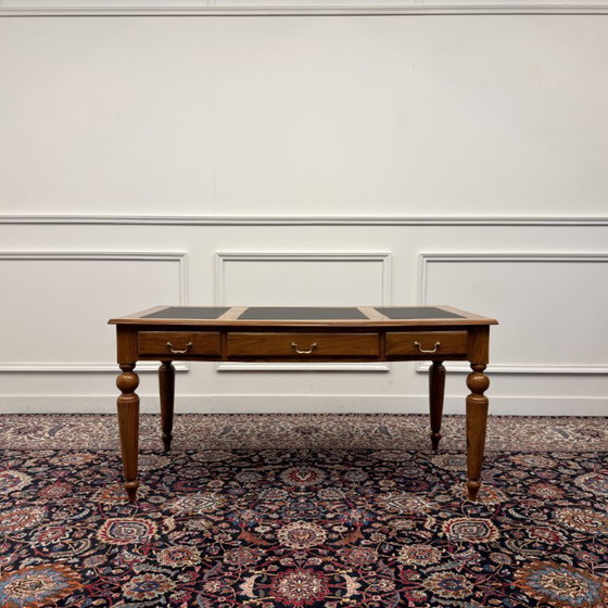 Scrivania inglese classica in pelle nera – Scrivanie, Leather, Wood (photo 3 of 17)
