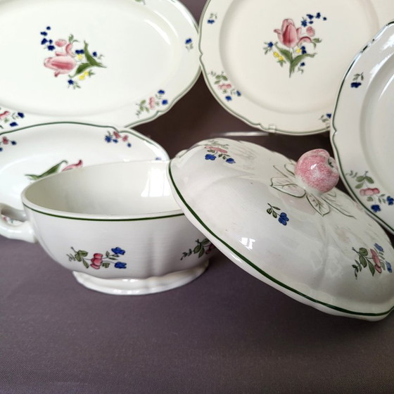 Complete Gien Lorraine 24-Piece Dinnerware Set in Very Good Condition – GIEN (France), Crockery, Porcelain (photo 6 of 9)