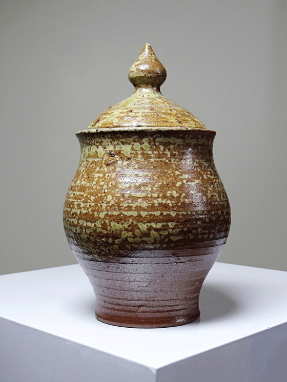 Image 1 of Rustic chic 50s-60s glazed stoneware box
