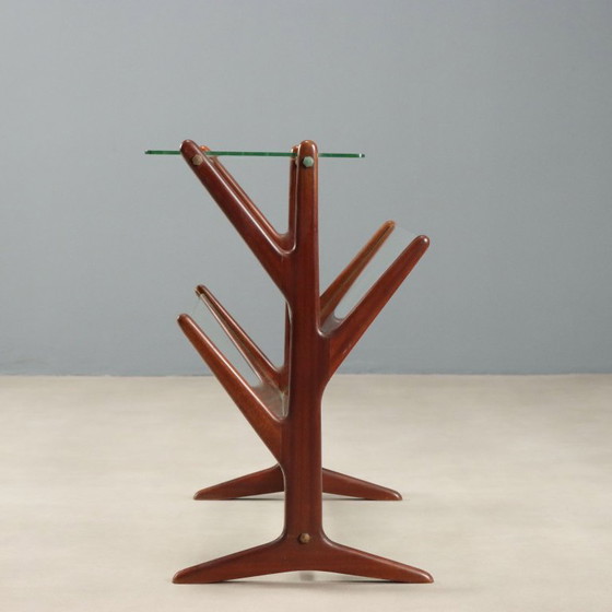 Tijdschriftenrek van hout en glas uit de jaren 1950 – Wood (photo 10 of 10)