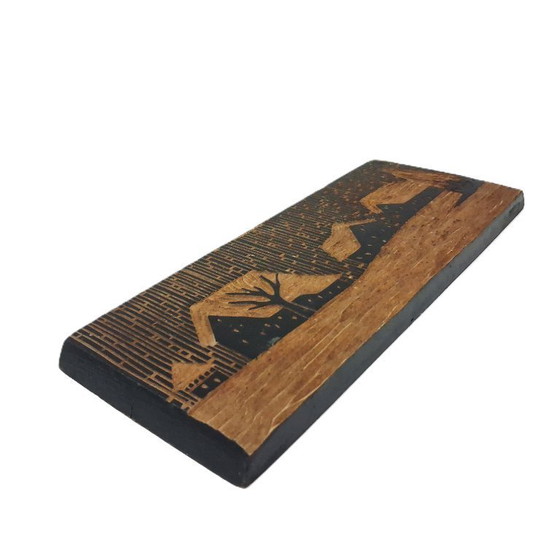 Image 1 of Pannello in legno intagliato a mano d'epoca