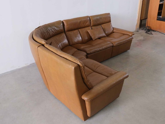 Image 1 of Vintage leren bank MidCentury Modulair