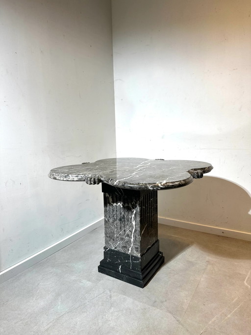 Mesa de centro vintage de mármol negro – eettafels