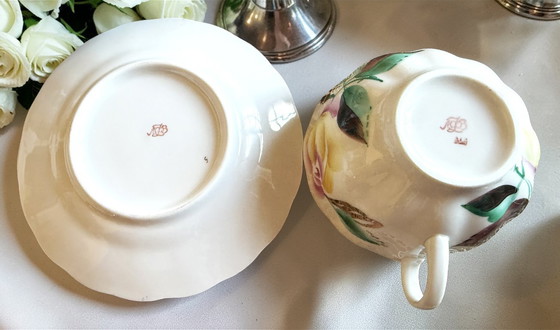 Image 1 of Lomonossow – Porzellan-Teeservice mit handbemalten Rosen