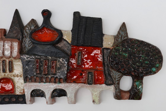 Image 1 of Ceramic Wall Plaquette by the Belgian Artist Elisabeth Vandeweghe for Amphora, 1960s