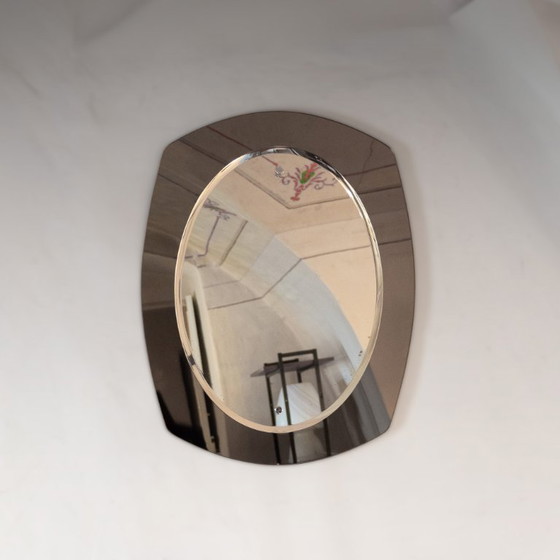 Image 1 of 1 miroir mural biseauté de style moderne du milieu du siècle, Italie, années 1970