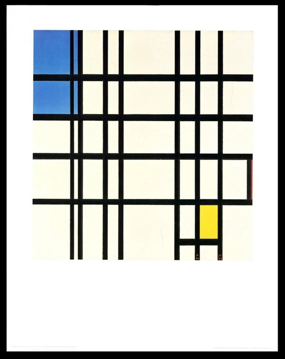 Image 1 of Piet Mondrian: „Rhythmus der schwarzen Linien“, signiert in der Platte.