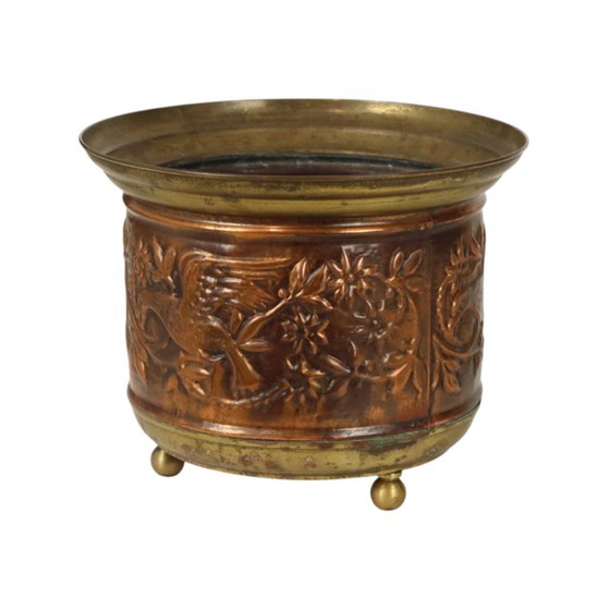 Vaso da fiori vintage in rame Cache Pot Repoussé degli anni Cinquanta – Vasi per piante, Copper (photo 3 of 15)