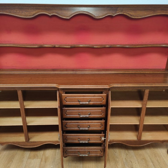 Image 1 of Vintage Louis XV dressoir wandkast buffetkast keukenkast met bordenrek 