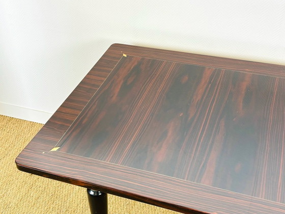Image 1 of Art Deco eettafel van Macassar ebbenhout, 1940