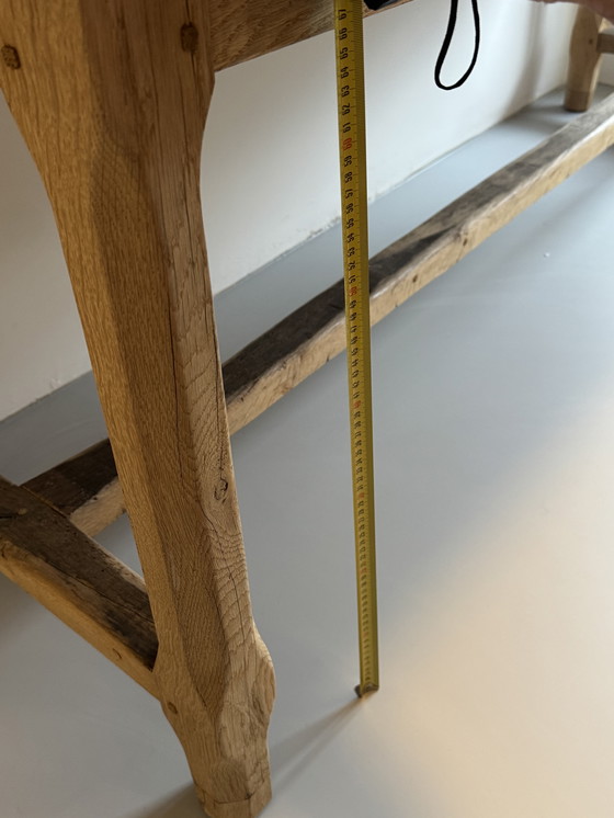 Image 1 of ANTIQUE lye-treated wooden DESK / COUNTER / WORKBENCH / DINING TABLE