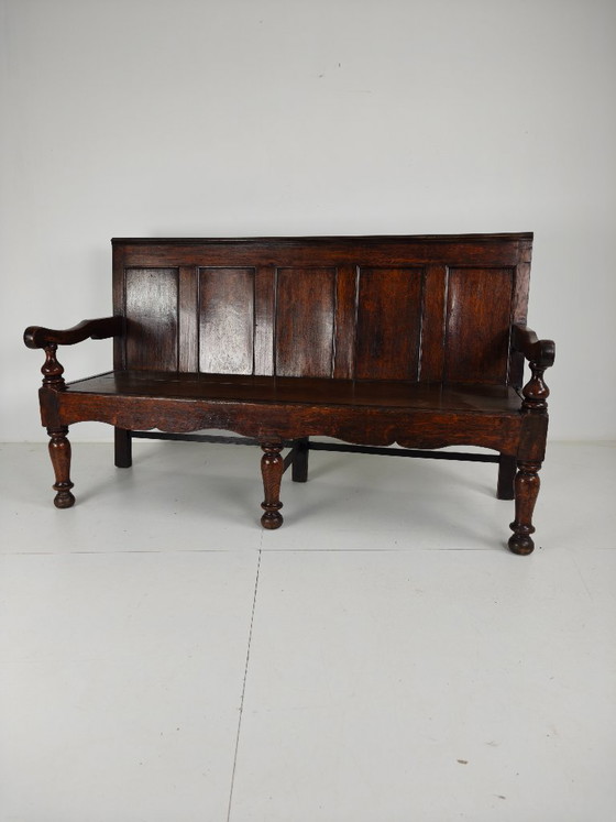 18th Century Georgian Oak Settle Bench – Dated Circa 1790 – Couches, Wood (photo 12 of 13)