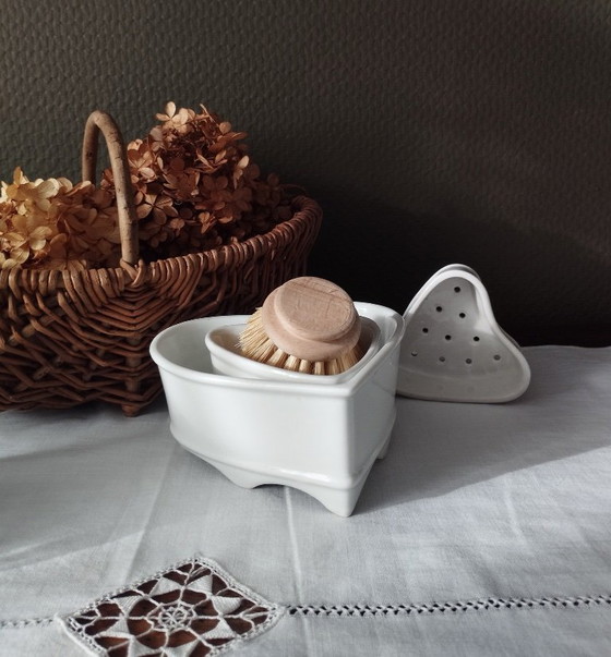 Image 1 of Set di 3 stampi per formaggio vintage a forma di cuore