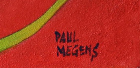 Image 1 of Paul Megens großformatiges Sandstrukturgemälde „Der Athlet“