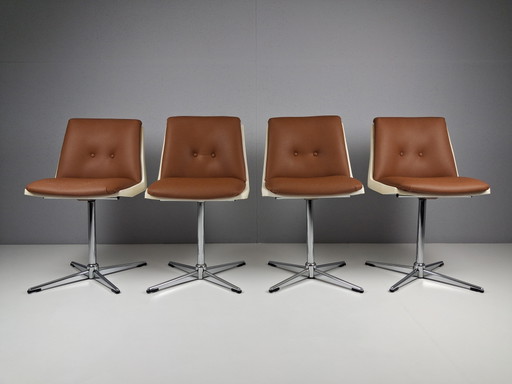 4 x Vintage Design Swivel Chairs by Jean-Paul Emonds-Alt, Belgium 1970s