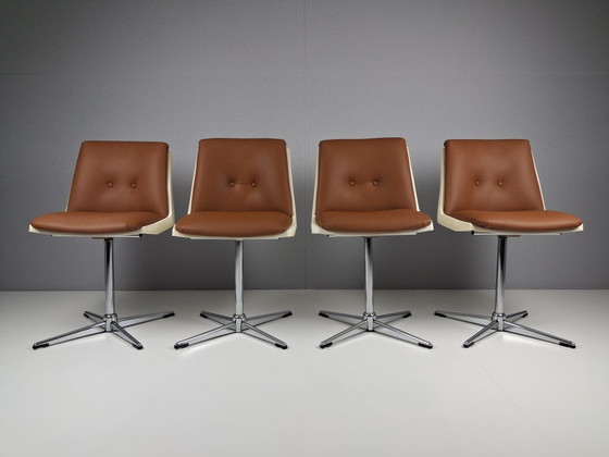 Image 1 of 4 x Vintage Design Swivel Chairs by Jean-Paul Emonds-Alt, Belgium 1970s