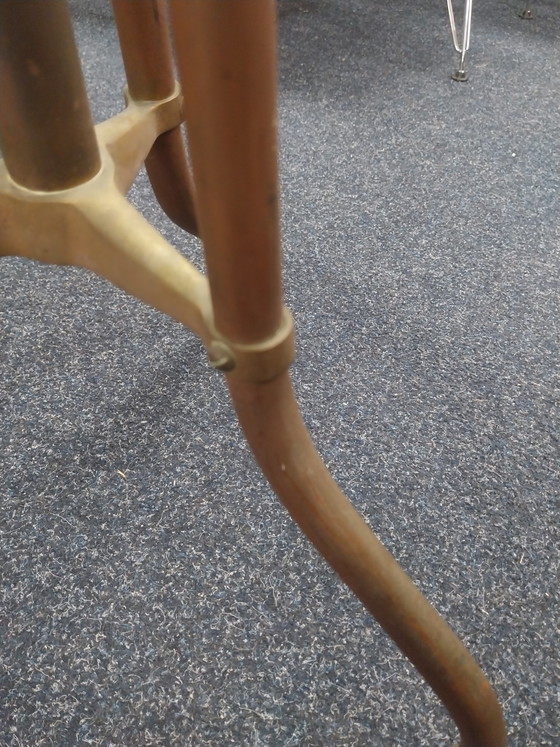 Image 1 of 1 x Hughes & Son piano stool 1920s copper and brass new seat