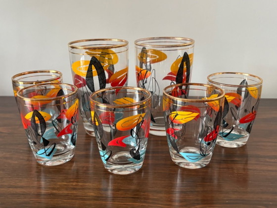 Image 1 of Bellissimi bicchieri da cocktail Atomic Mid Century degli anni '60