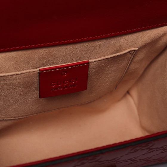 Gucci, borsa Padlock stampata GG in pelle rossa – Borse a tracolla, Calfskin (photo 13 of 14)
