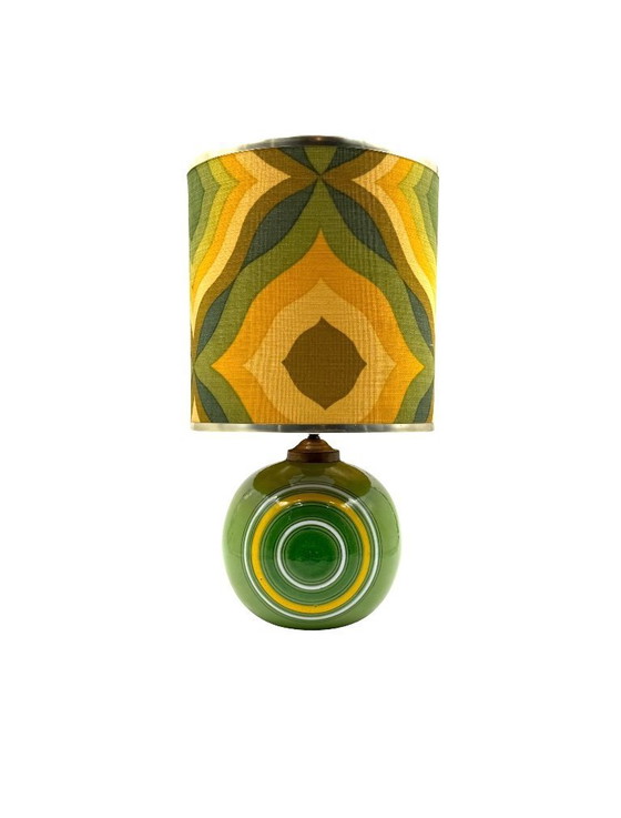 Image 1 of Lámpara de mesa de cerámica verde de la era espacial, Italia, década de 1960