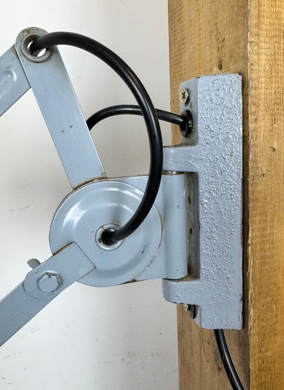 Image 1 of Graue industrielle Scherenwandleuchte von Elektroinstala, 1960er Jahre