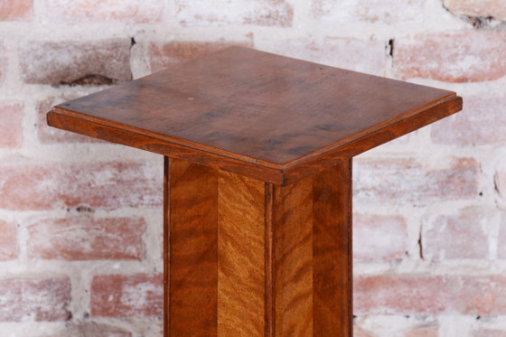 Restored Art Deco Pedestal, Spruce, Oak, Mahogany, Czech, 1920s – Column, Wood (photo 3 of 7)
