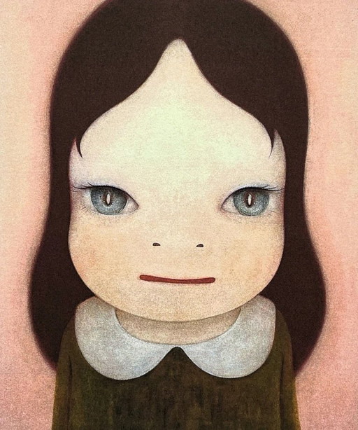 D'après Nara Yoshitomo, Twins II, années 1990, lithographie en édition limitée