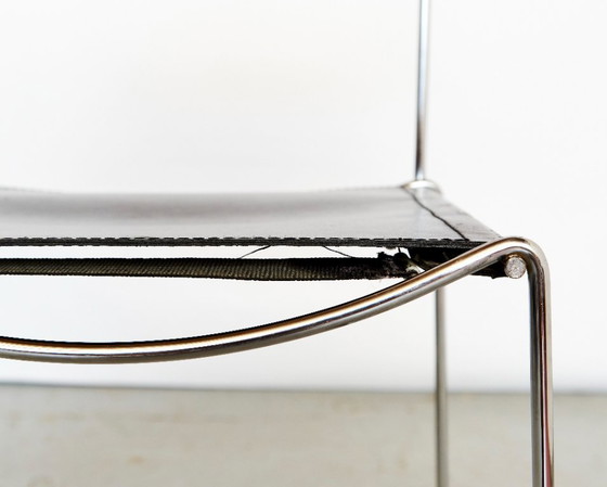 Image 1 of Leder-Esszimmerstühle von Giandomenico Belotti für Alias, 1980er Jahre, 4er-Set