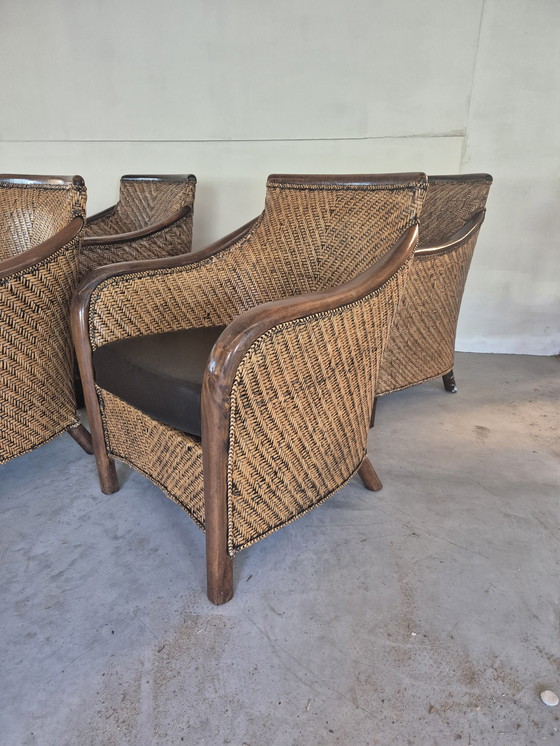 Image 1 of 4 vintage art deco colonial style armchairs