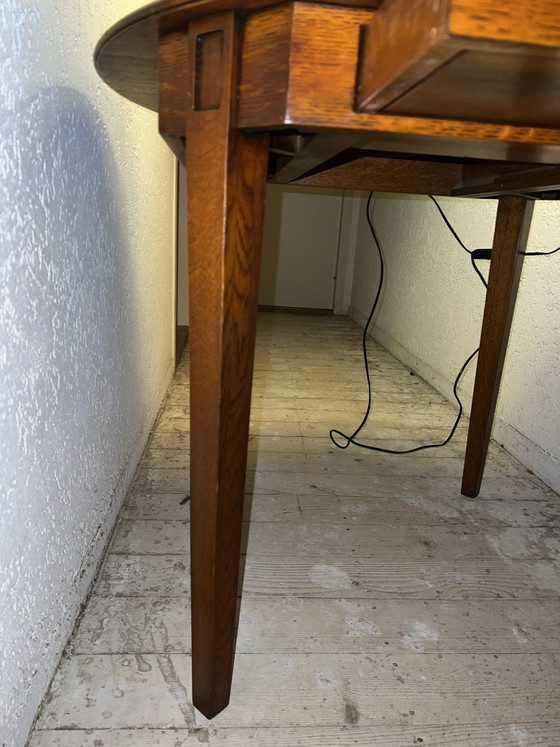 Mesa de madera de cerezo 110 cm, Metal, Rojo (foto 5 de 6)
