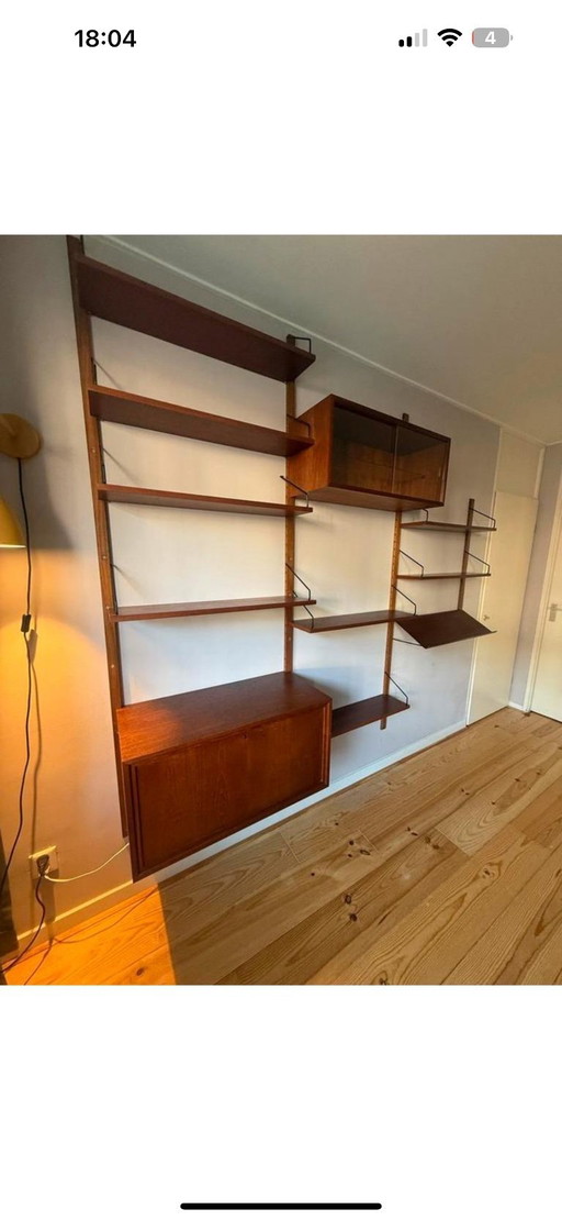 Sistema real de Poul Cadovius – wandkast, Wood, Glass