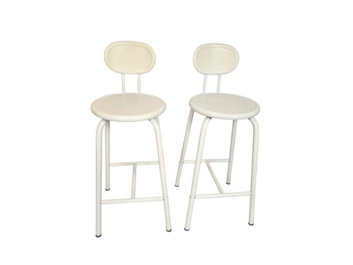Ikea - metallo - plastica ABS - 2 x sgabelli da bar - firmati - Italia - anni '80