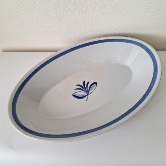 Image 1 of Upsala-Ekeby Oval Serving Dish 'Blätt Band' | Vintage Scandinavian Design | 1960s