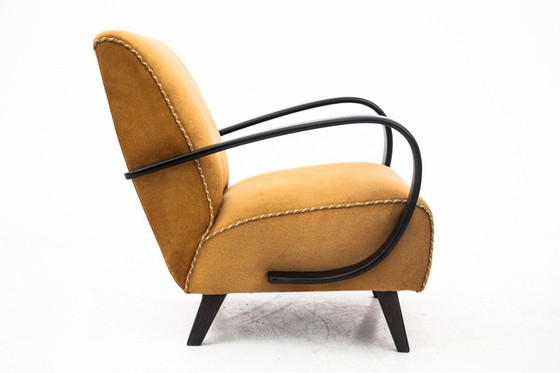 Image 1 of Two yellow vintage armchairs by J. Halabala, Czechoslovakia, 1930s