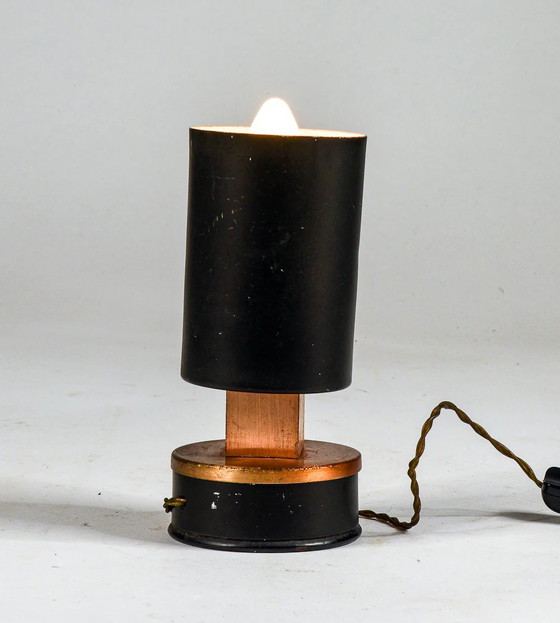 Lampada da Tavolo Orientabile in Metallo Verniciato Nero e Rame Funzionante, Italia 1970 – Lampade da tavolo (photo 6 of 8)