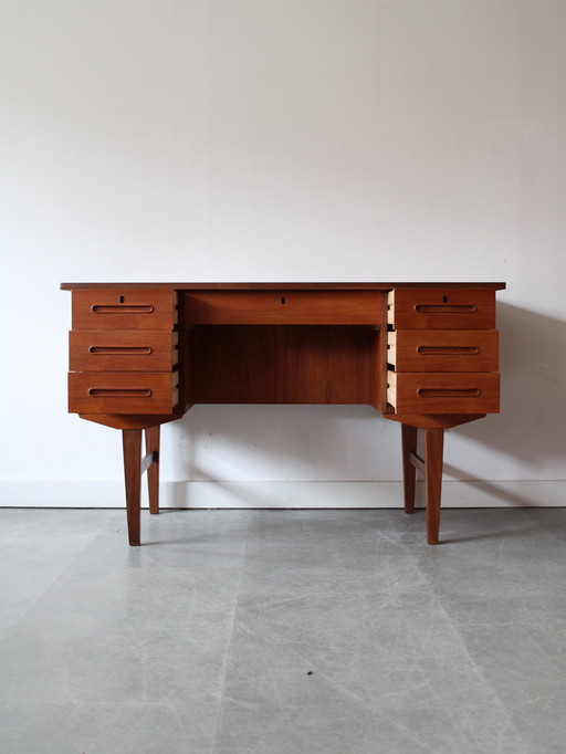 Vintage Danish freestanding desk in teak