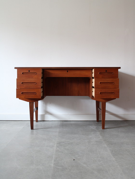 Image 1 of Vintage Danish freestanding desk in teak