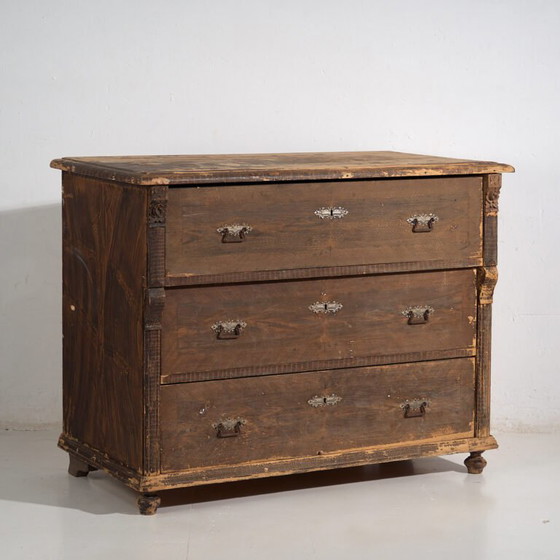 Antique chest of drawers with dark patina (c.1920) #43 (photo 7 of 40)
