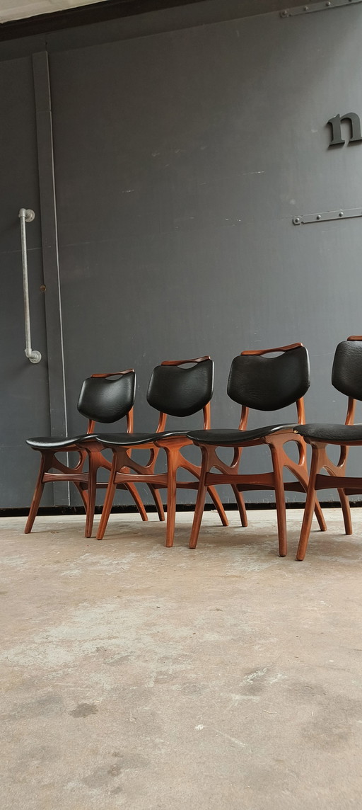 4 vintage retro design jaren 60 Pynock Wierden stoelen 