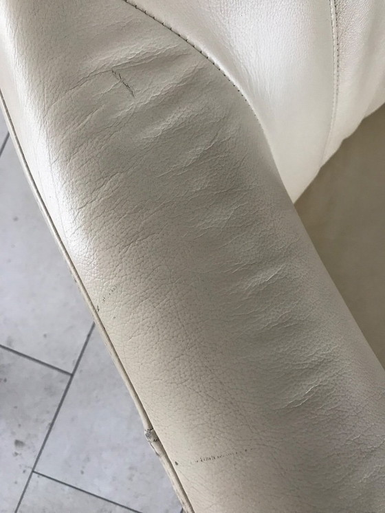 Image 1 of Creme kleurige lederen fauteuil van Enzo Luca