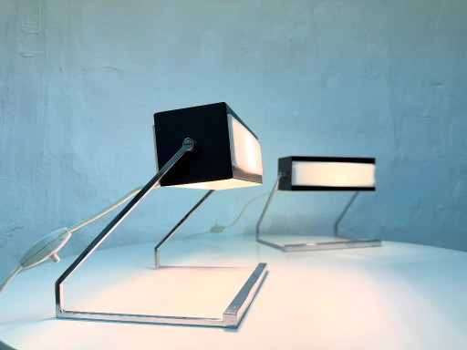 2 Cosack table lamps, model 7851, 1960s, minimalist design – tafellampen, Chrome (photo 2 of 13)