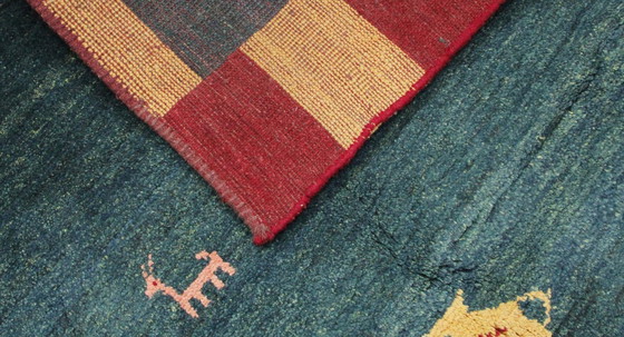 Image 1 of Original Perserteppich Gabbeh Ghashghai Orientteppich 208 cm x 148 cm Alt Natur